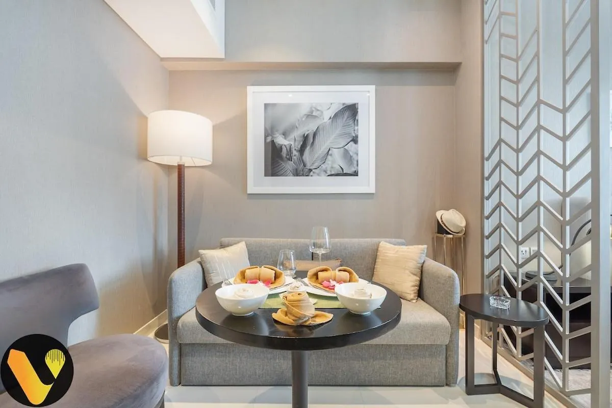 Vogue Damac Maison Prive Balcony & Pool With Canal View Prime Business Bay Location, Steps From Downtown & Burj Khalifa Dubai Apartment